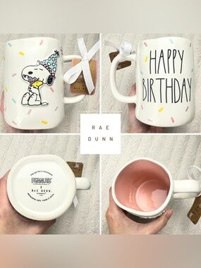 Rae Dunn Snoopy Peanuts Happy Birthday Mug